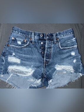 Levi 501 Dark Blue denim shorts